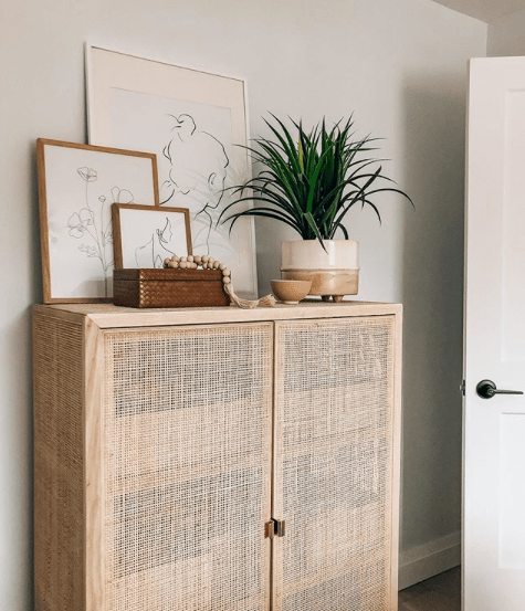 Example of Ikea Stockholm Cabinet via boneill_athome on Instagram