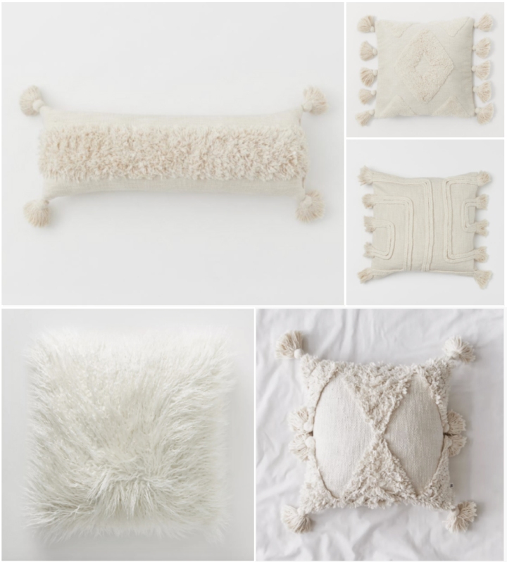 Sunday Favourites: Warm White Textured Throw Pillows